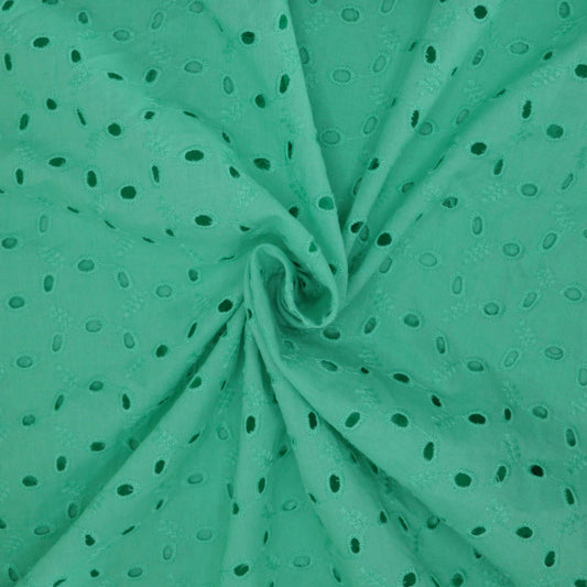 Turquoise Broderie Anglaise per/metre