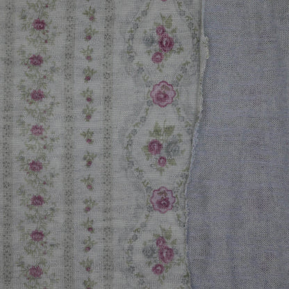 Blue Floral Stripe Knit 1m