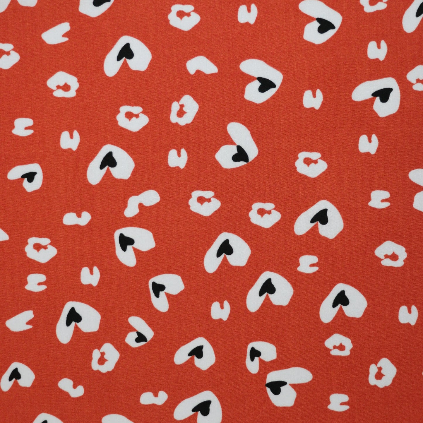 Orange Hearts Cheetah 100% Viscose per/metre