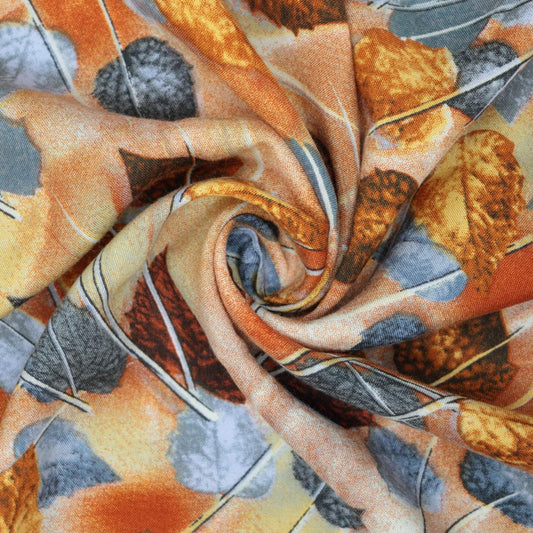 Orange Leaf Viscose 1m