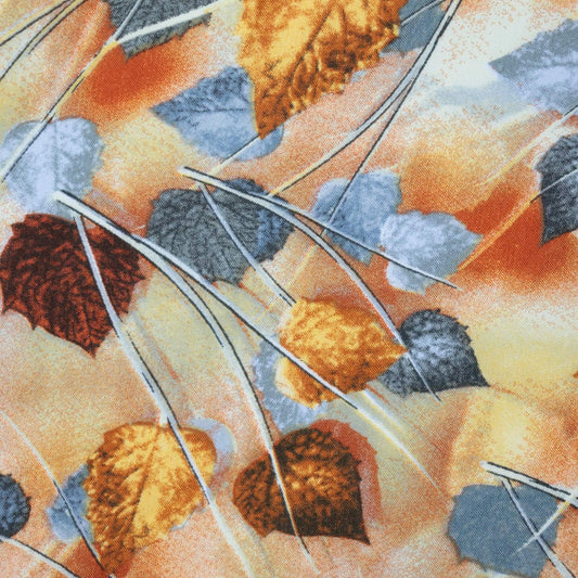 Orange Leaf Viscose 1m