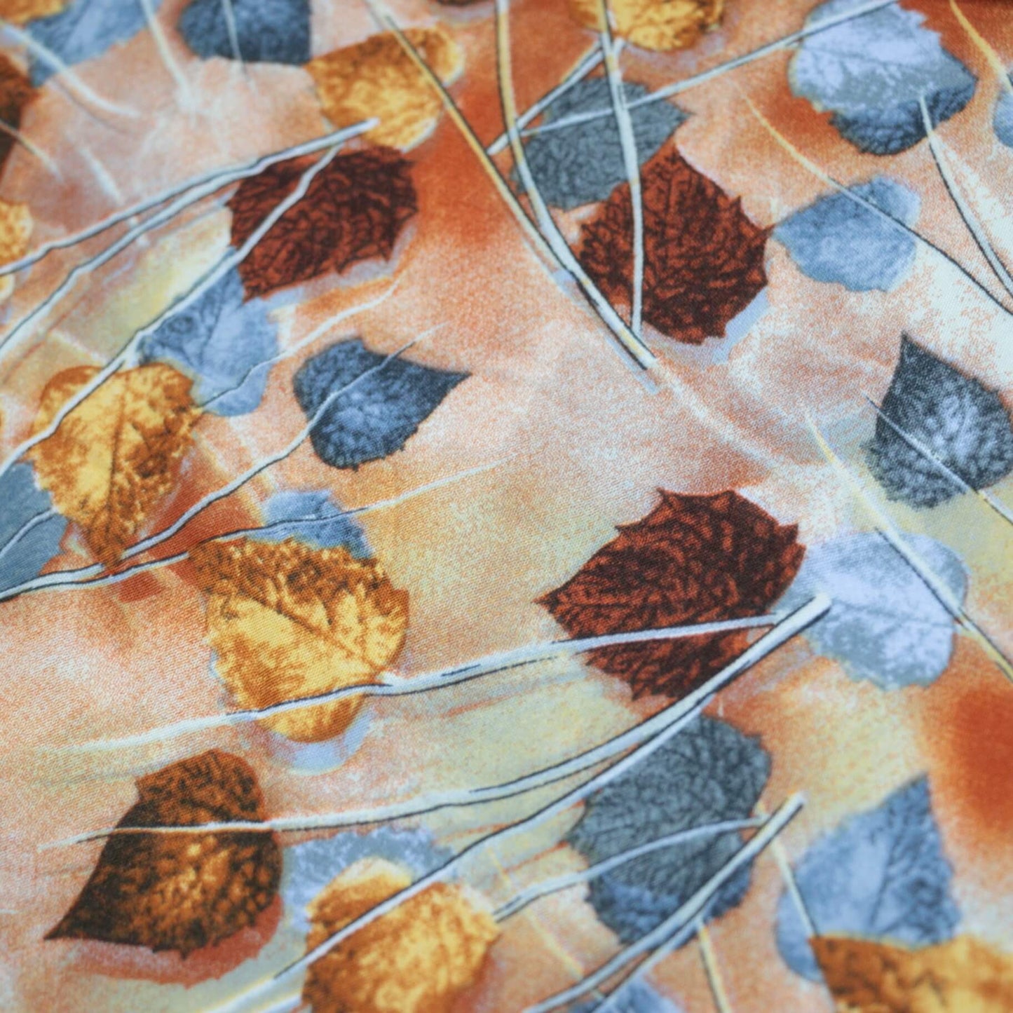 Orange Leaf Viscose 1m