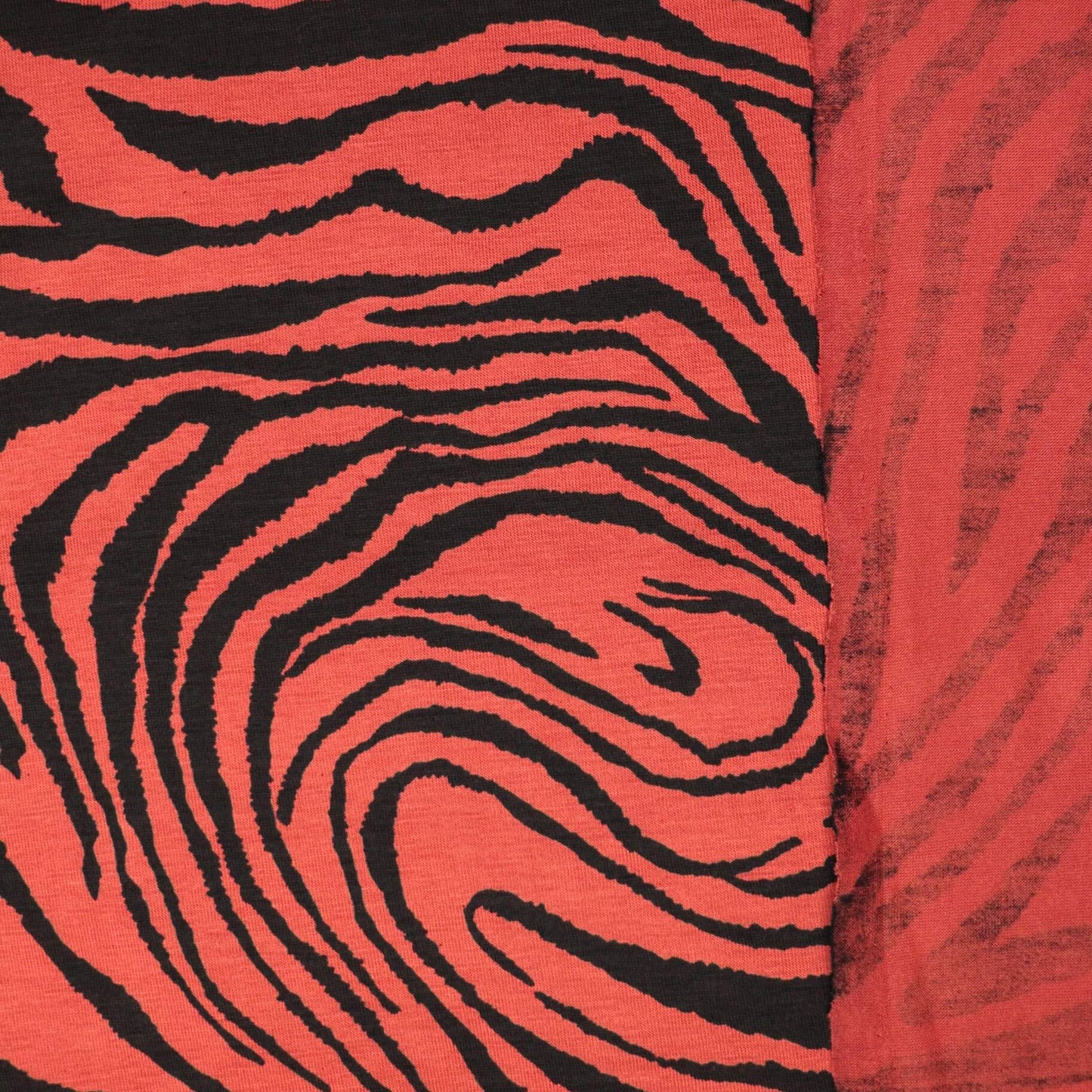 Orange Zebra Cotton Jersey per/metre