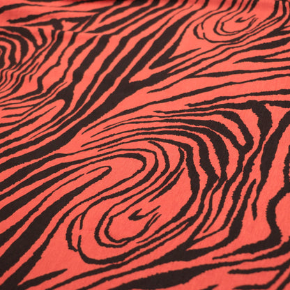 Orange Zebra Cotton Jersey per/metre