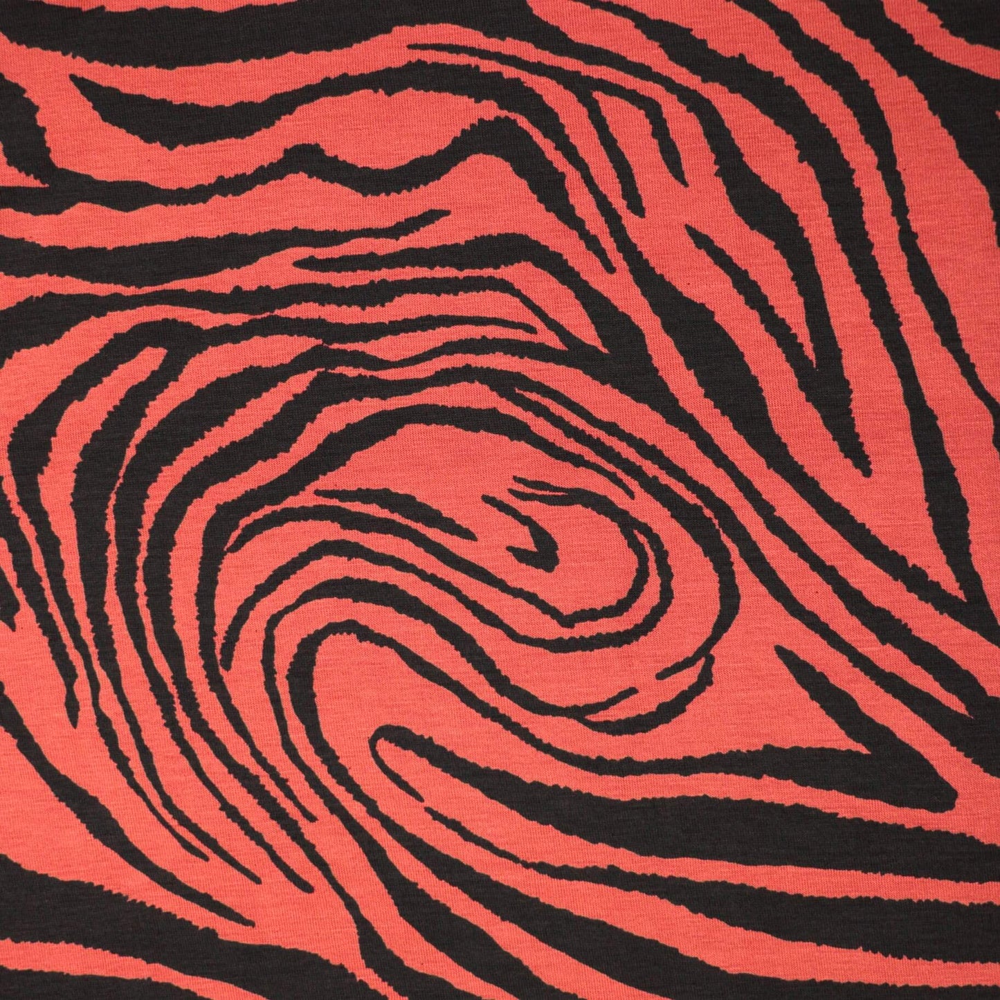 Orange Zebra Cotton Jersey per/metre
