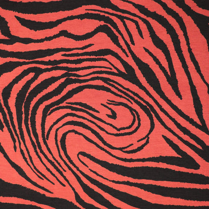 Orange Zebra Cotton Jersey per/metre