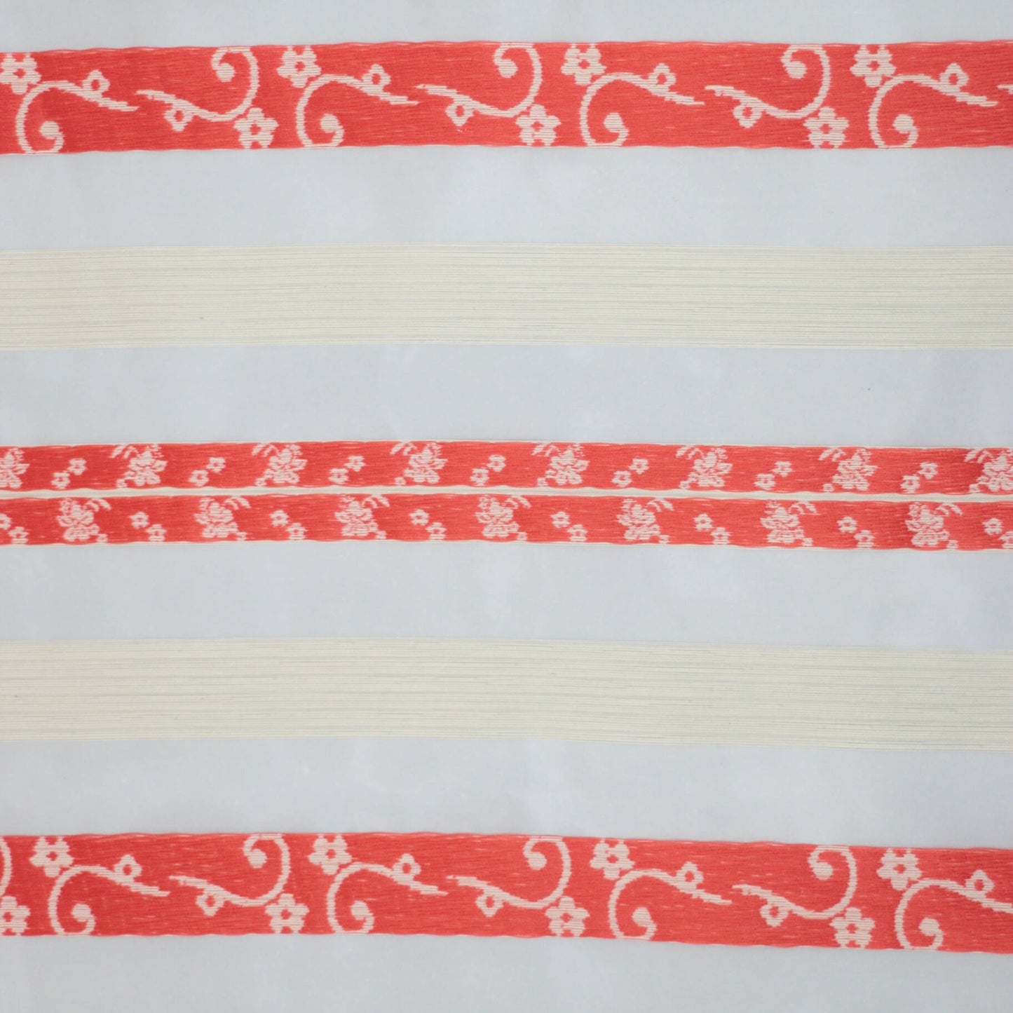 Orange & White Sheer Stripe Brocade per/metre