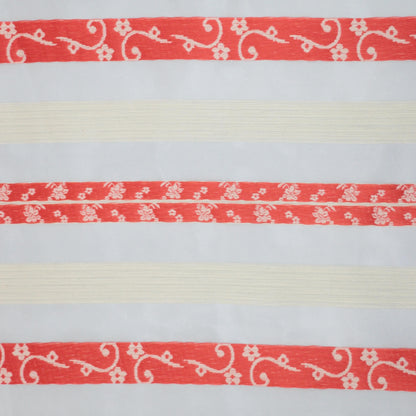Orange & White Sheer Stripe Brocade per/metre