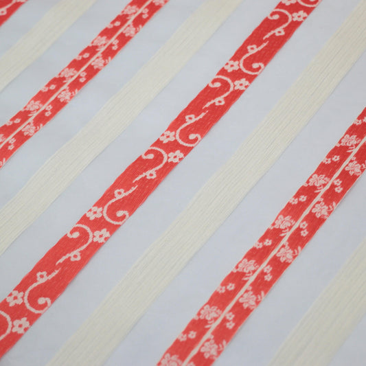 Orange & White Sheer Stripe Brocade per/metre