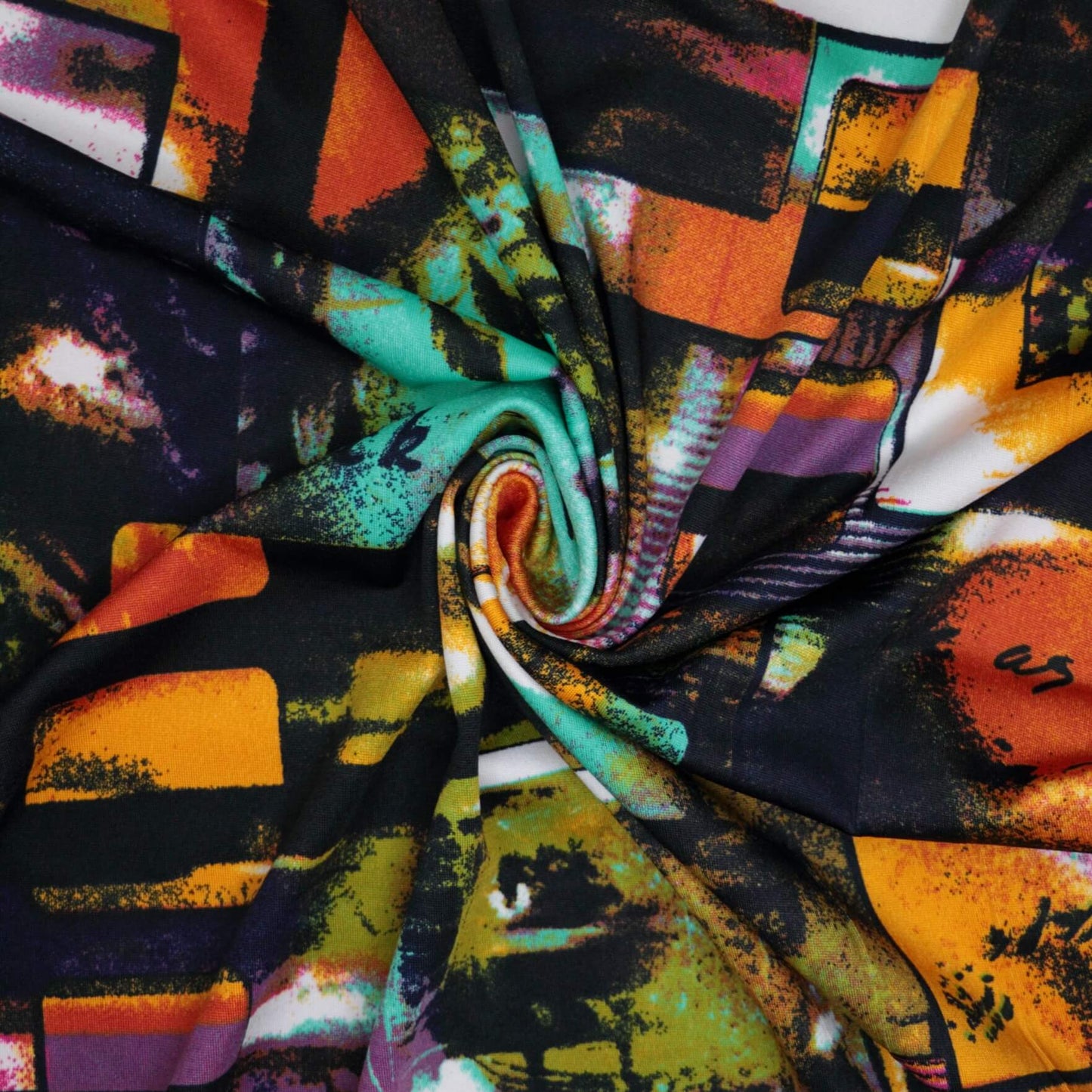 Orange and Purple Cyberpunk Lycra Jersey per/metre