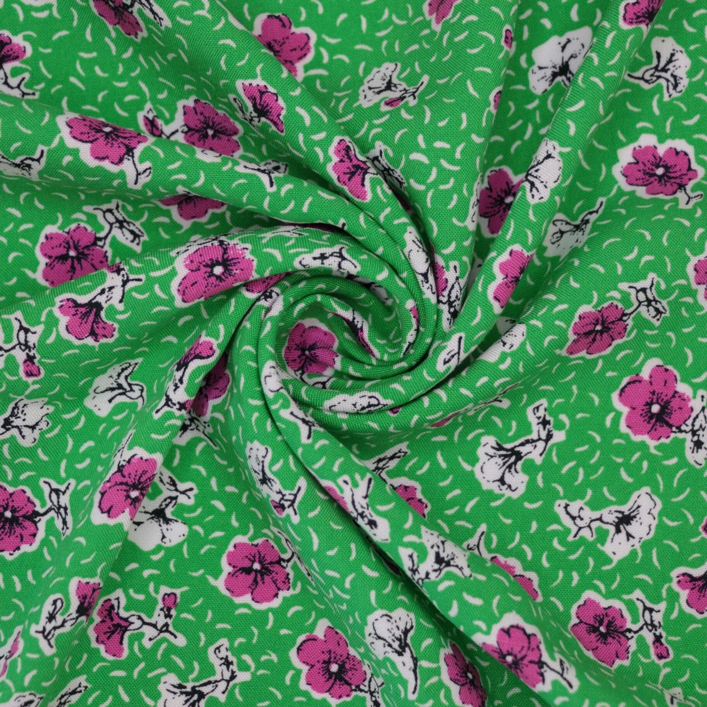 Perry Daisy Green Viscose per/metre
