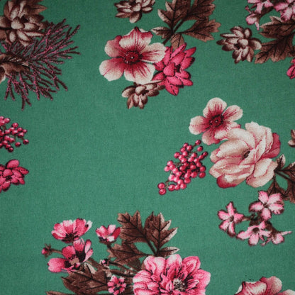 Pink Blossom Green Viscose 1m