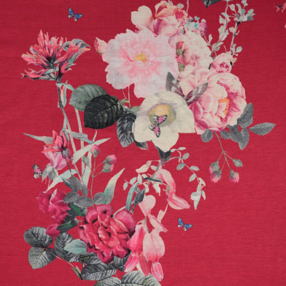 Pink Floral Jersey per/metre