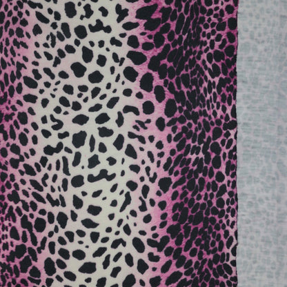 Pink Leopard Print Jersey per/metre