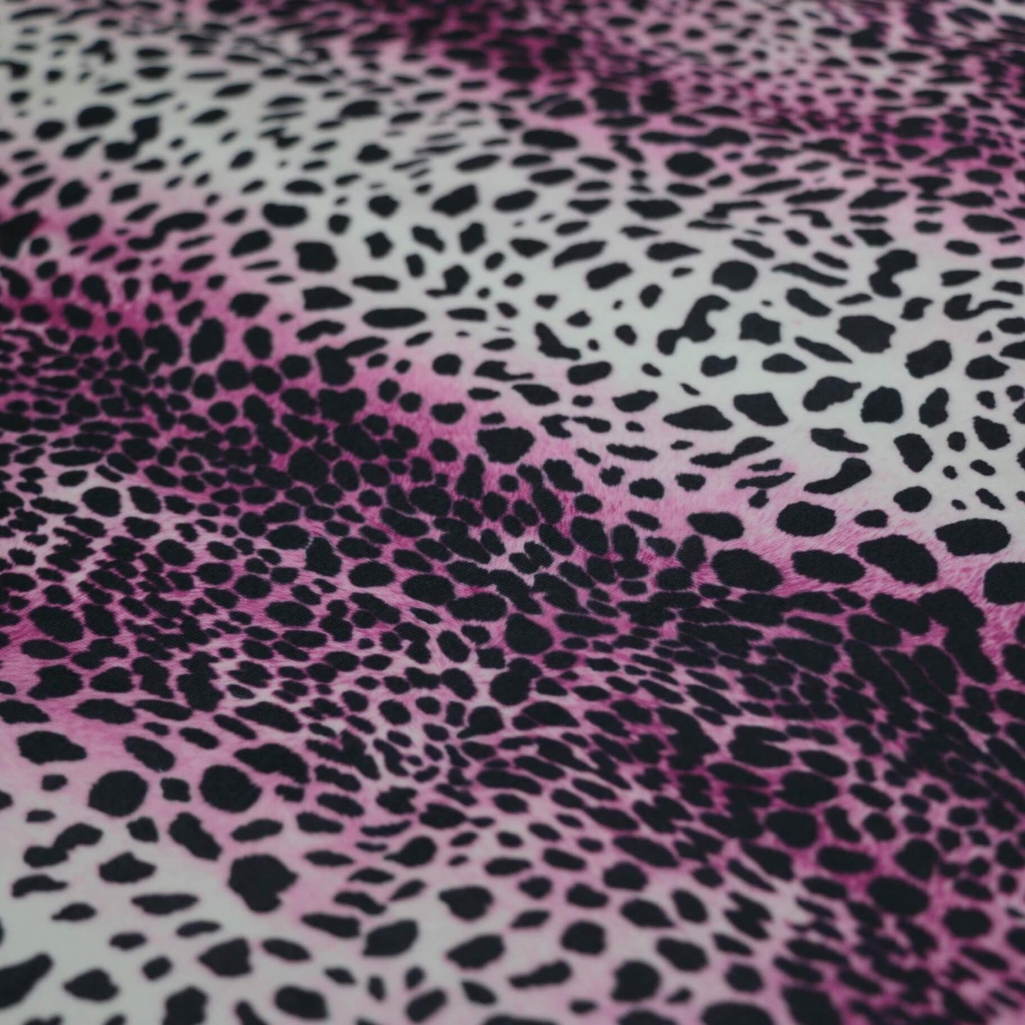 Pink Leopard Print Jersey per/metre