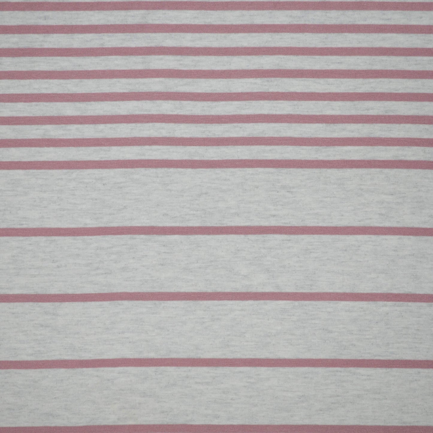 Pink Stripe Grey Marl Cotton Jersey 1m