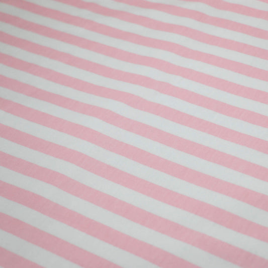 Pink Stripe Jersey per/metre