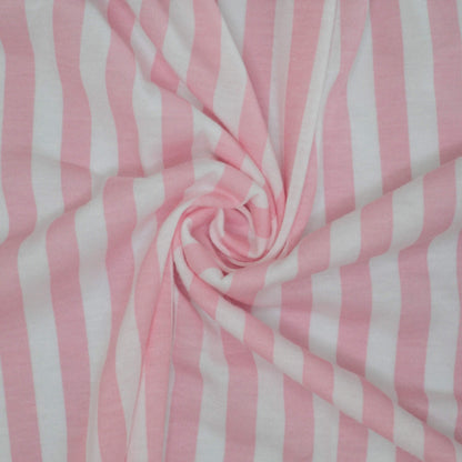 Pink Stripe Jersey per/metre
