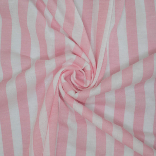 Pink Stripe Jersey per/metre