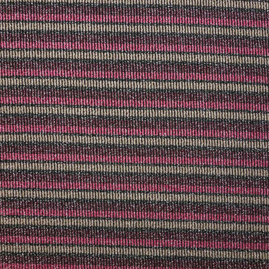 Pink Stripe Metallic Knit 1m