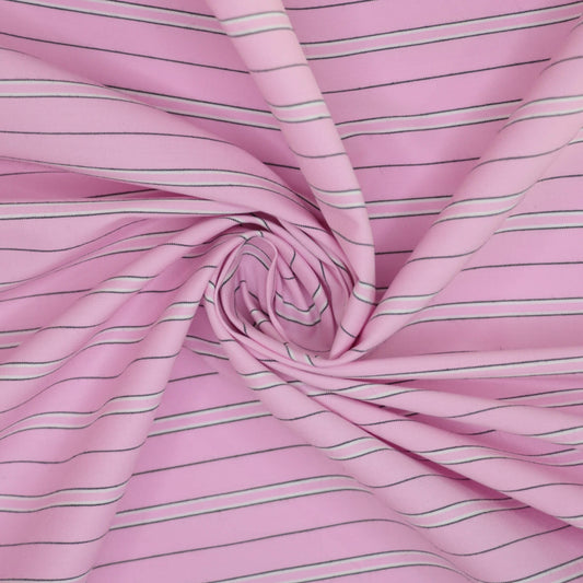 Pink Stripe Polycotton 1m