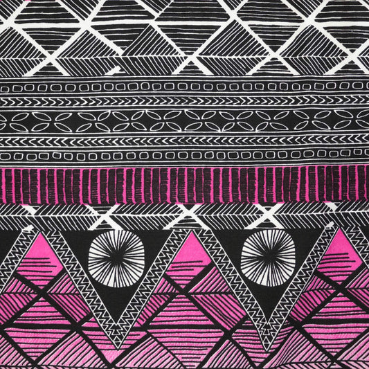 Pink Tribal Cotton Jersey 1m