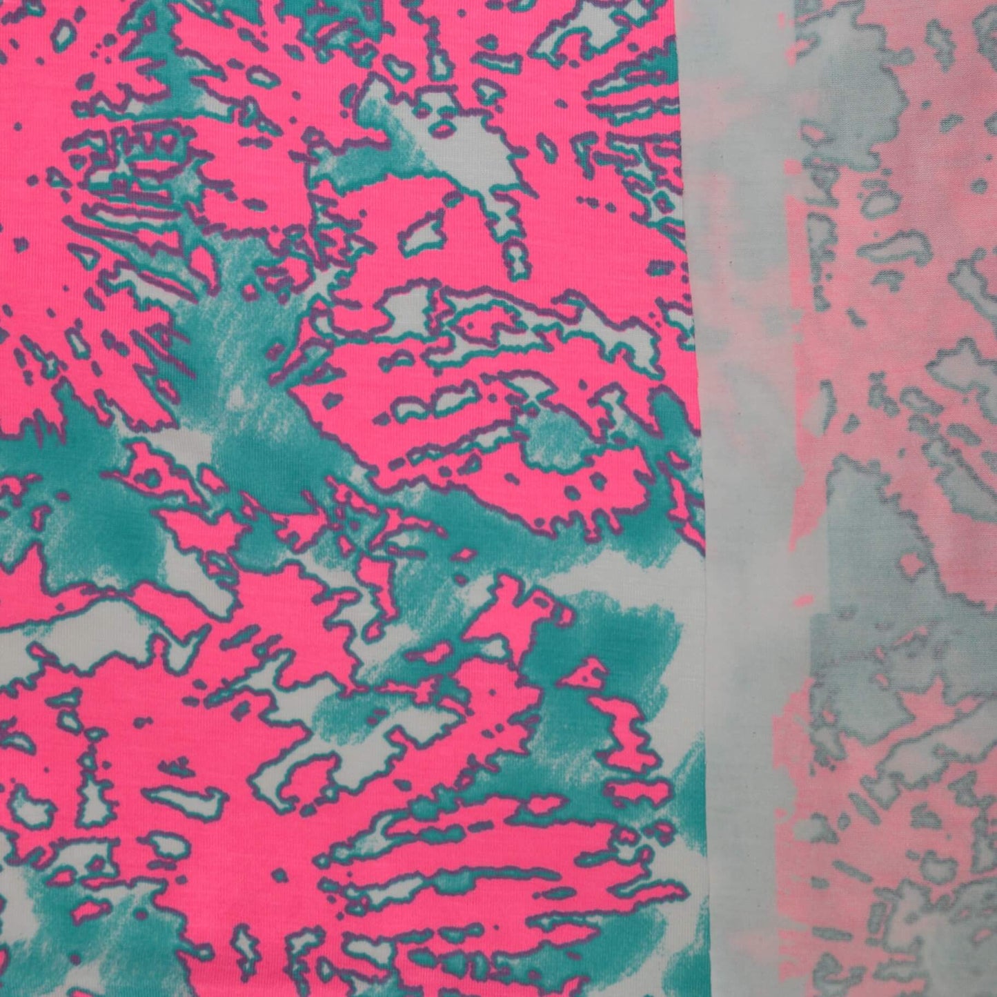 Pink & Teal Splat Cotton Jersey per/metre