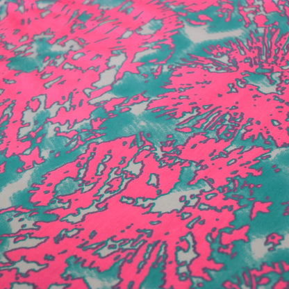 Pink & Teal Splat Cotton Jersey per/metre