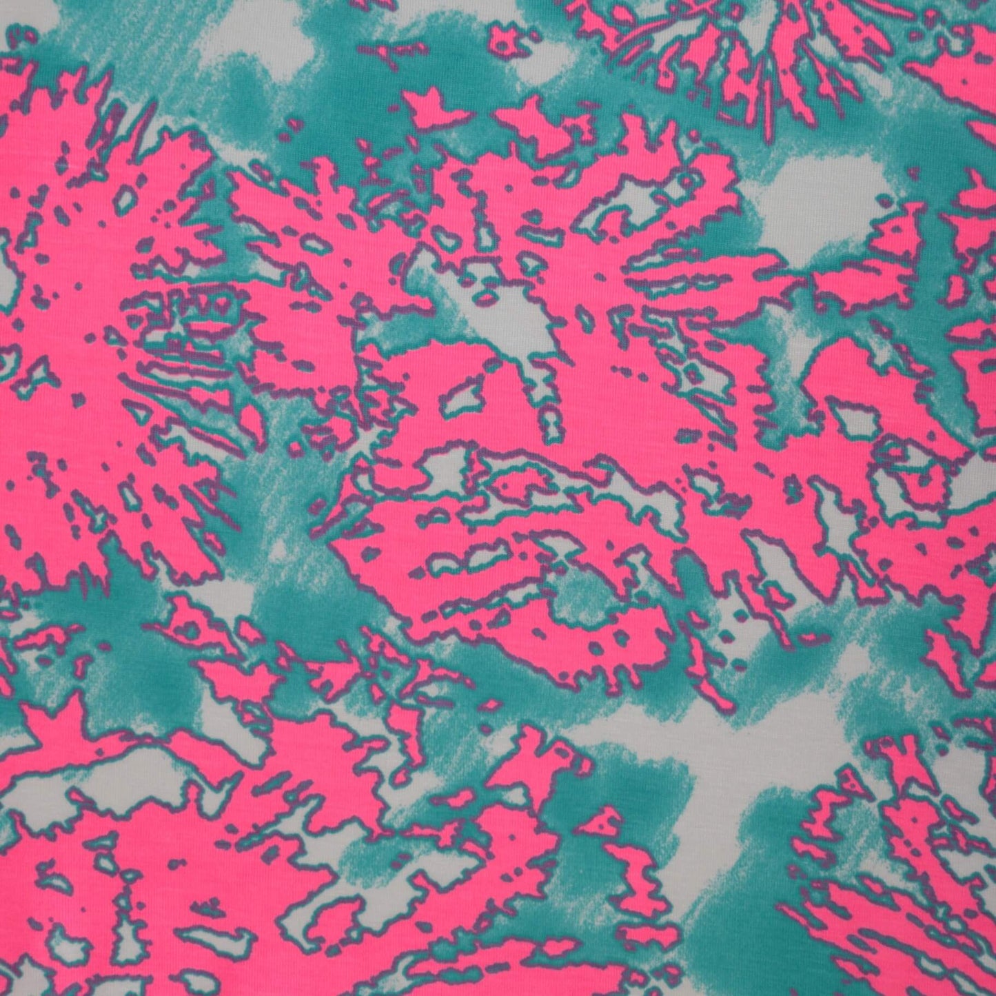Pink & Teal Splat Cotton Jersey per/metre