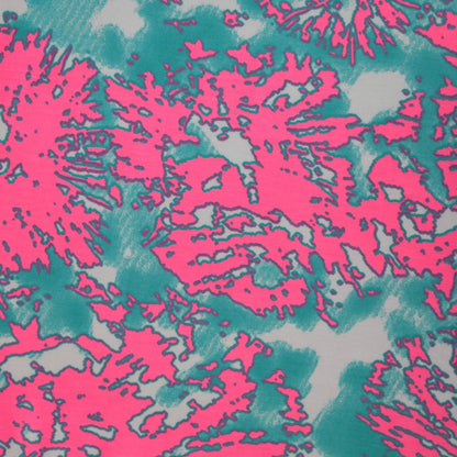 Pink & Teal Splat Cotton Jersey per/metre