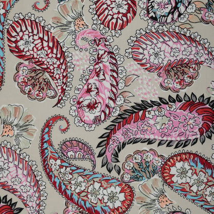 Pinky Floral Paisley 100% Viscose per/metre
