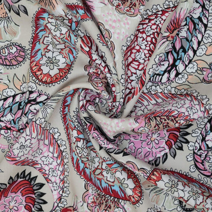 Pinky Floral Paisley 100% Viscose per/metre
