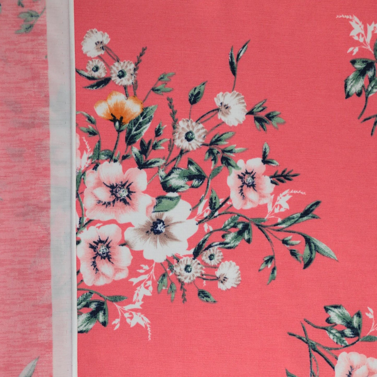 Pinky Peach Floral Jersey per/metre