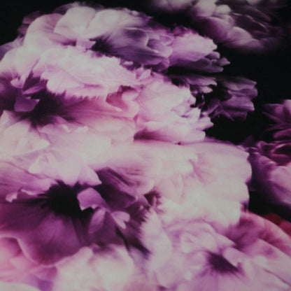 Pinky Purple Floral Block Print Stretch Crepe 1m