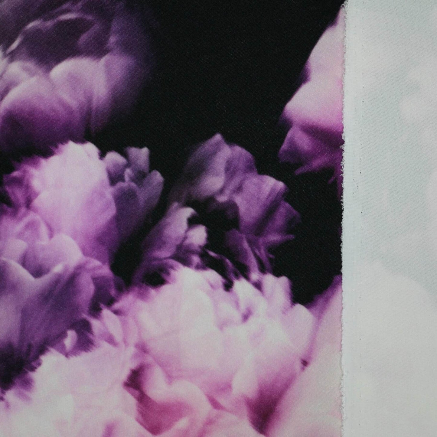 Pinky Purple Floral Block Print Stretch Crepe 1m