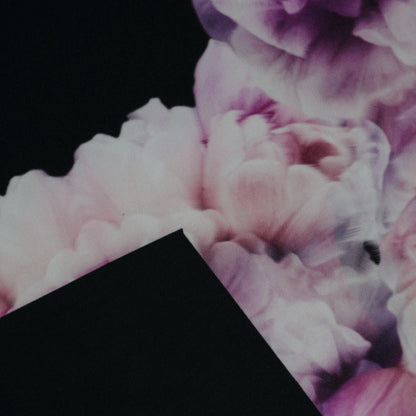 Pinky Purple Floral Block Print Stretch Crepe 1m