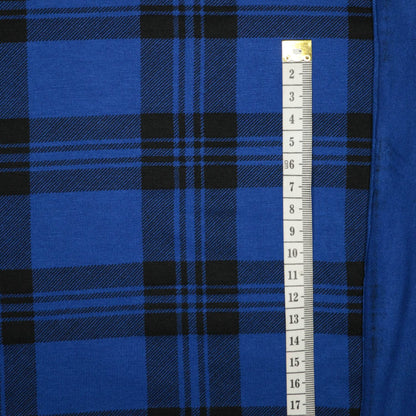 Plaid Print Blue Viscose Jersey 1m