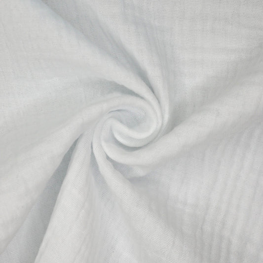 Plain White 100% Cotton Double Gauze half/metre