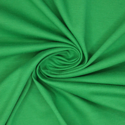 Plain Green Cotton Jersey 1m
