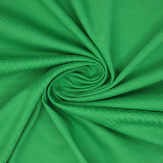 Plain Green Cotton Jersey 1m