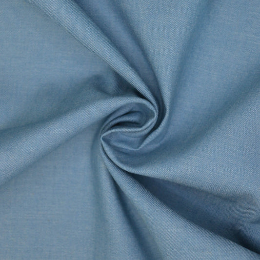 Plain Washed Chambray - Light Blue per/metre