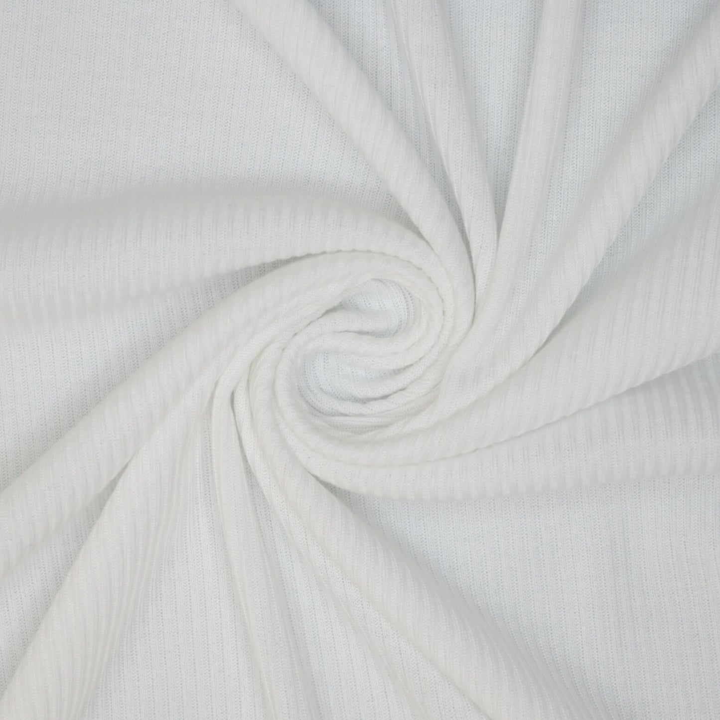 Plain White Ribbed Jersey per/metre