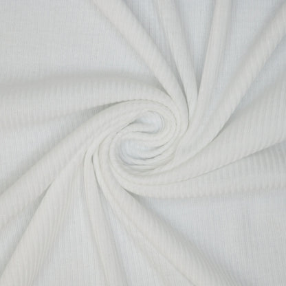 Plain White Ribbed Jersey per/metre