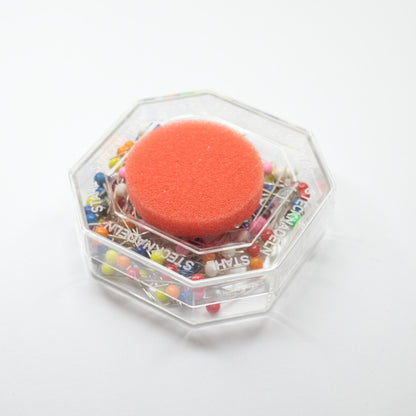 Plastic Head Pins Octagon Box with Cushion 150pk