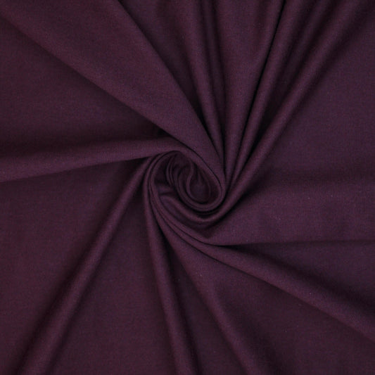 Plum Cotton Jersey per/metre