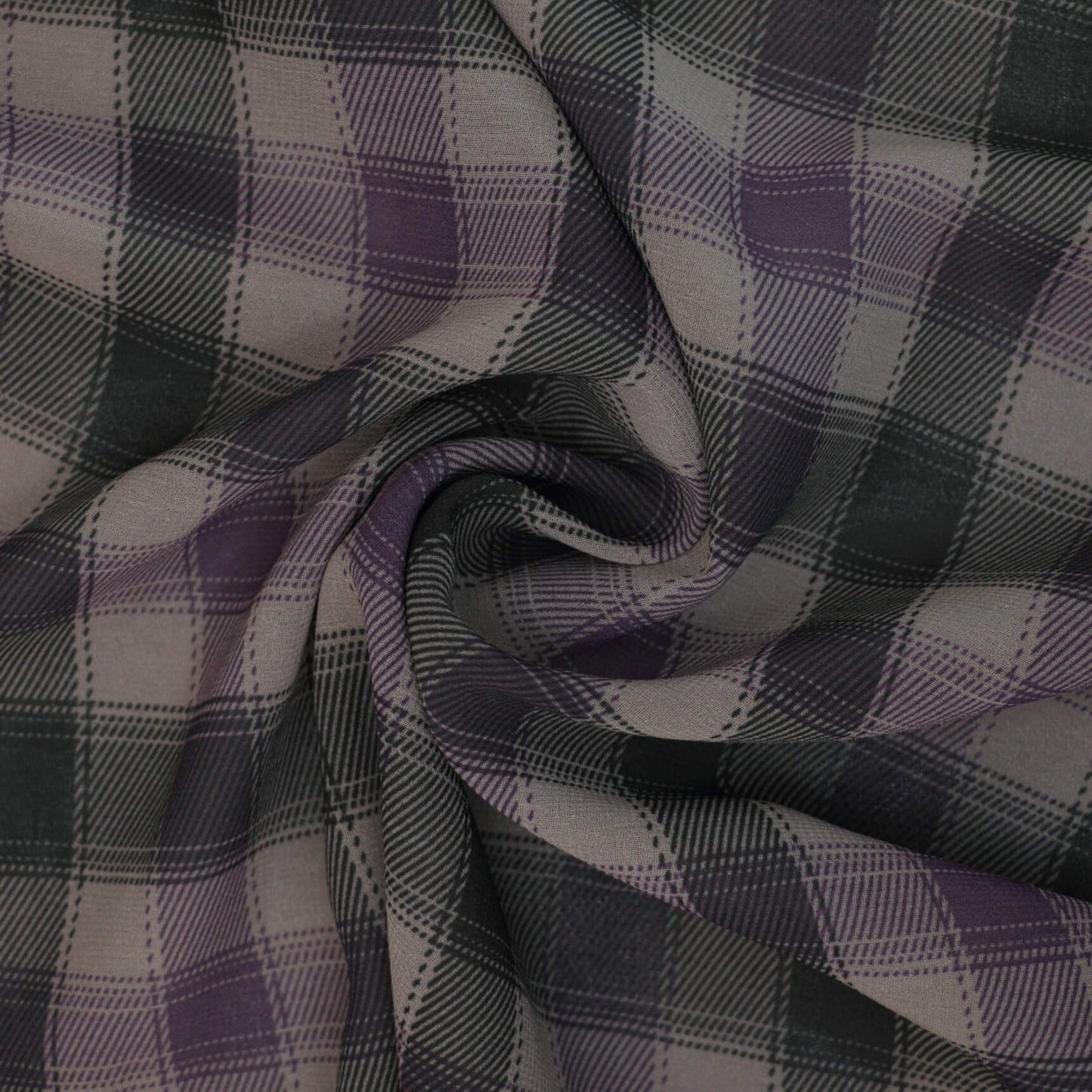 Purple Plaid Chiffon per/metre