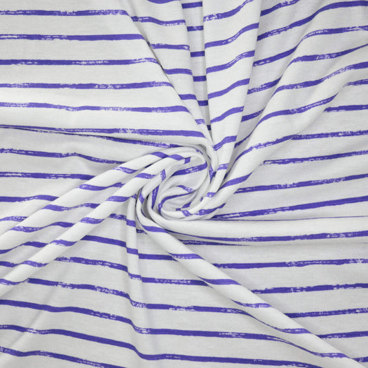 Purple Grunge Stripe Jersey per/metre