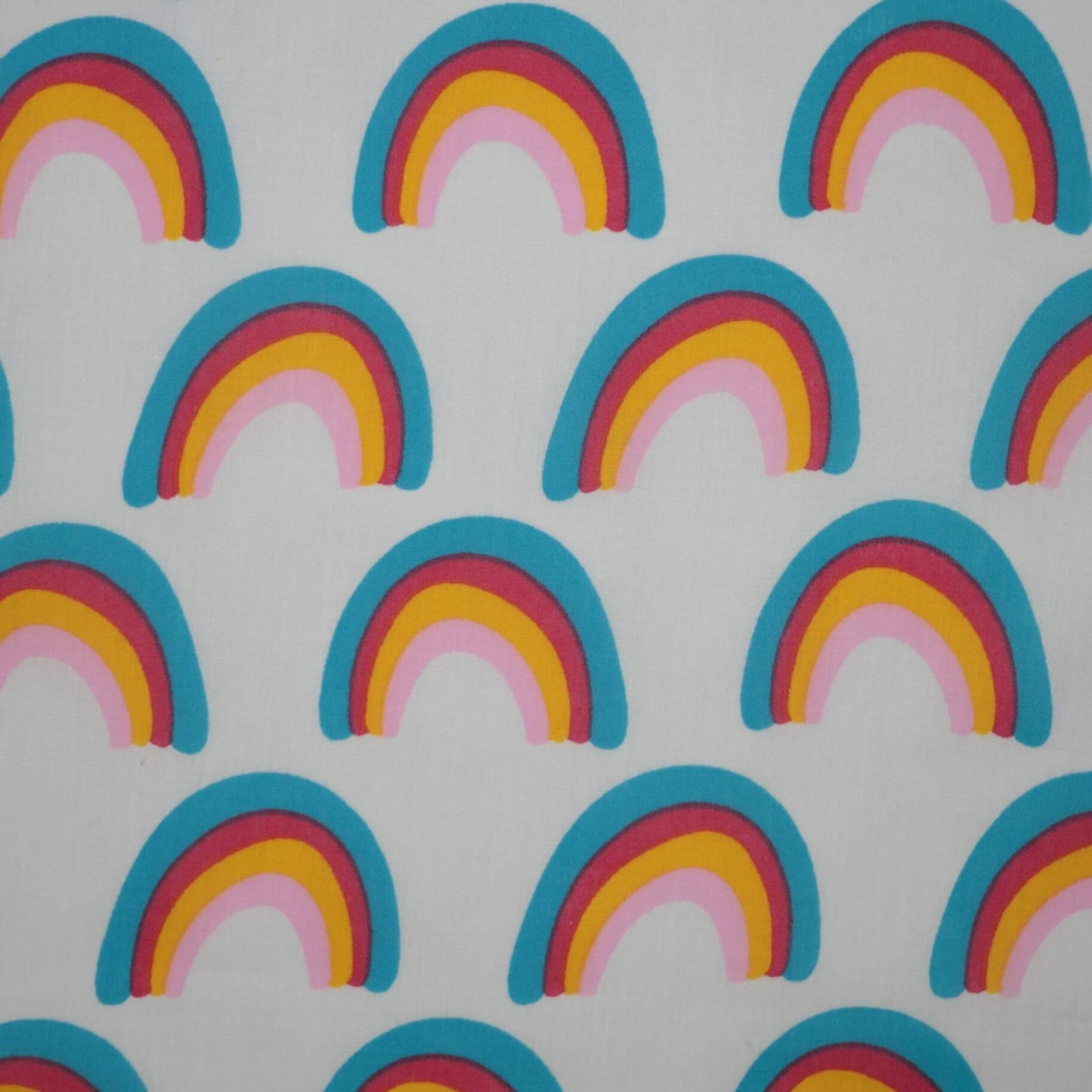 Rainbows White Polycotton 1m