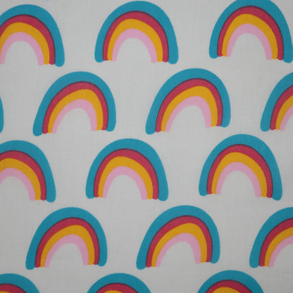 Rainbows White Polycotton 1m