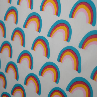 Rainbows White Polycotton 1m